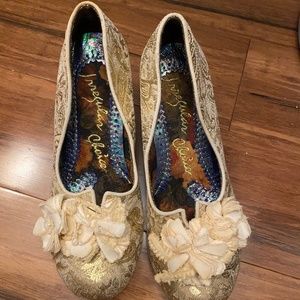 Irregular Choice cream floral court heels